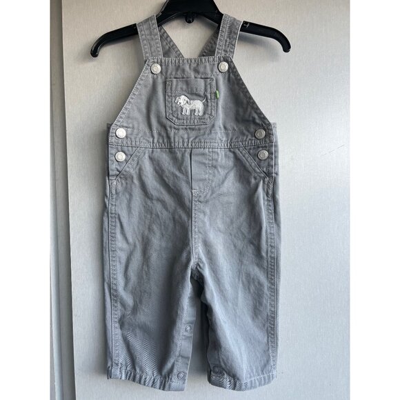CARTERS Other - Carter's Baby Overalls 9 Months Gray Puppy Logo Snap Button Romper Unisex